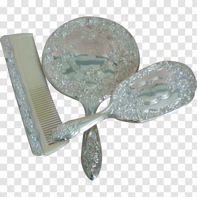 Silver Art Nouveau Comb Collectable Transparent PNG