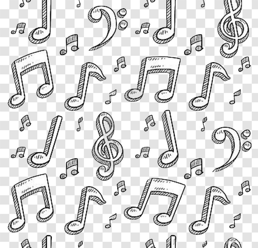 Musical Note Doodle - Watercolor Transparent PNG