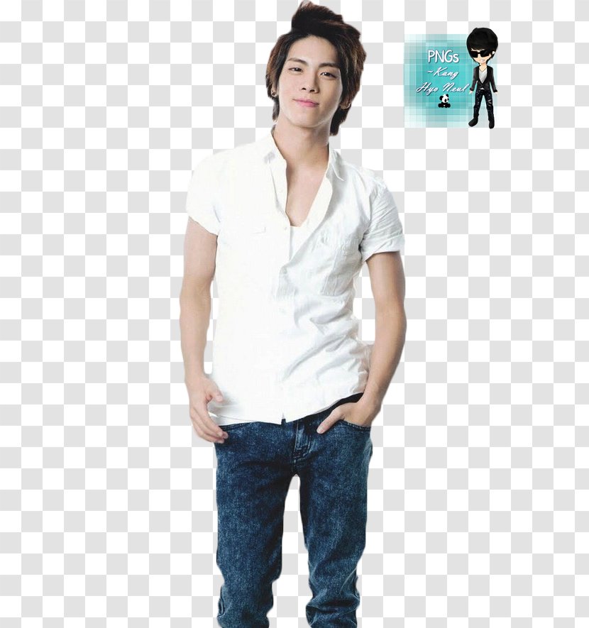 T-shirt Sleeve Jeans Neck SHINee - Top - Jonghyun Transparent PNG