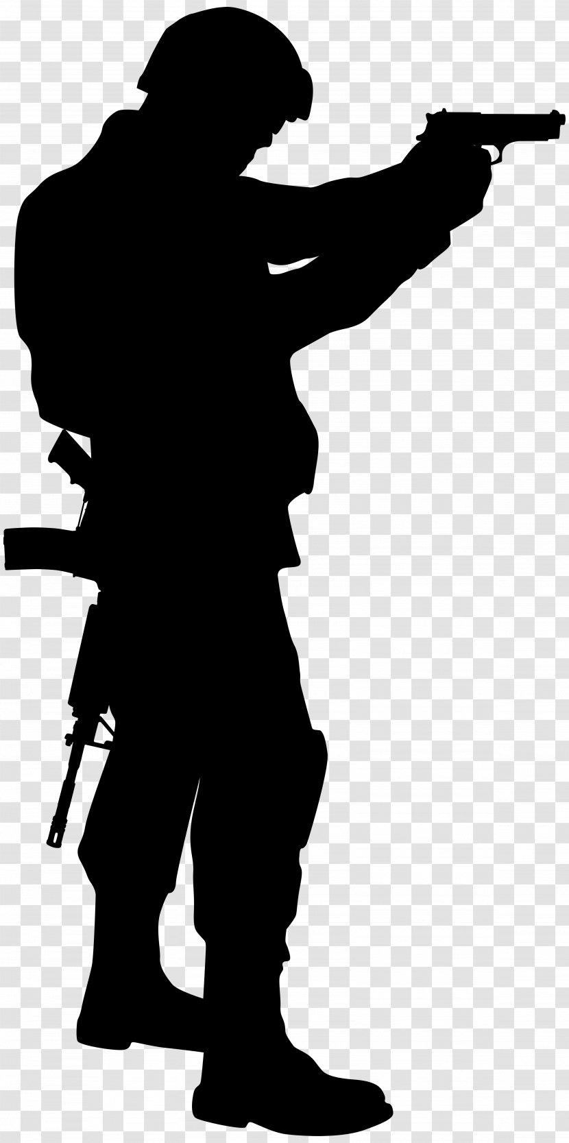 Soldier Silhouette Clip Art - Monochrome Photography - Image Transparent PNG