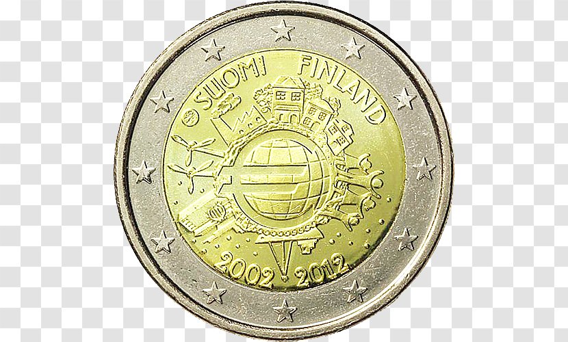 2 Euro Coin Italy Currency Transparent PNG