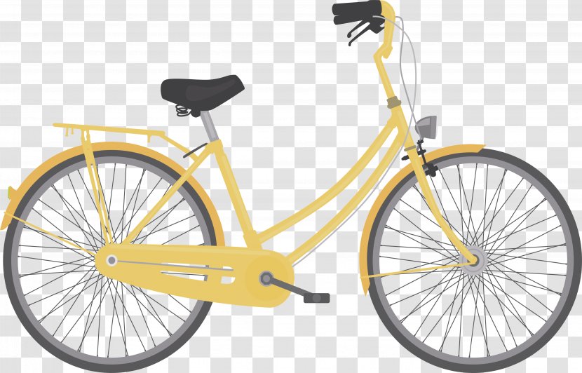 Animation Bicycle Graphic Design Tutorial Illustration - Wheel - Yellow Lady Bike Transparent PNG