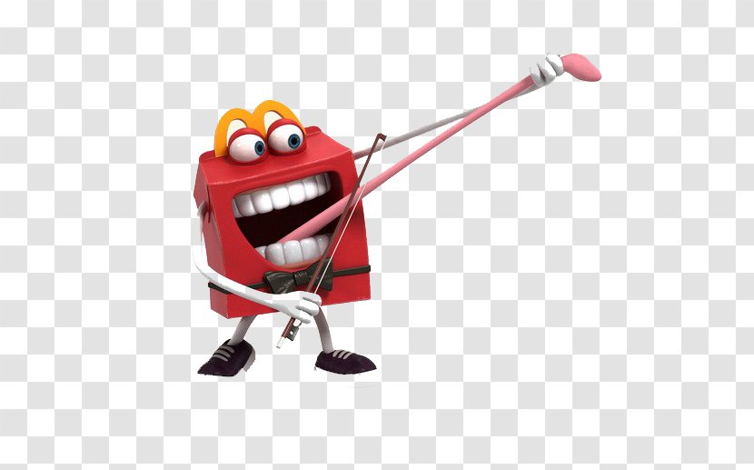 Hamburger McDonalds Chicken McNuggets Fast Food Ronald McDonald Happy Meal - Art Director - Red Square Cartoon Characters Pull The Violin Transparent PNG