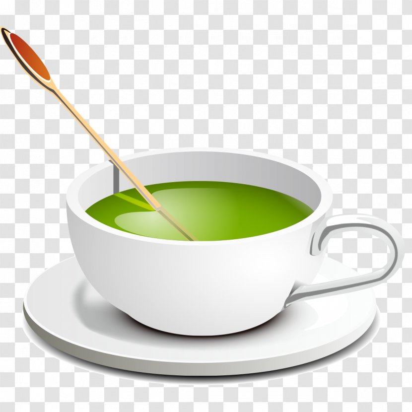 Green Tea Coffee Cup - Teapot Transparent PNG