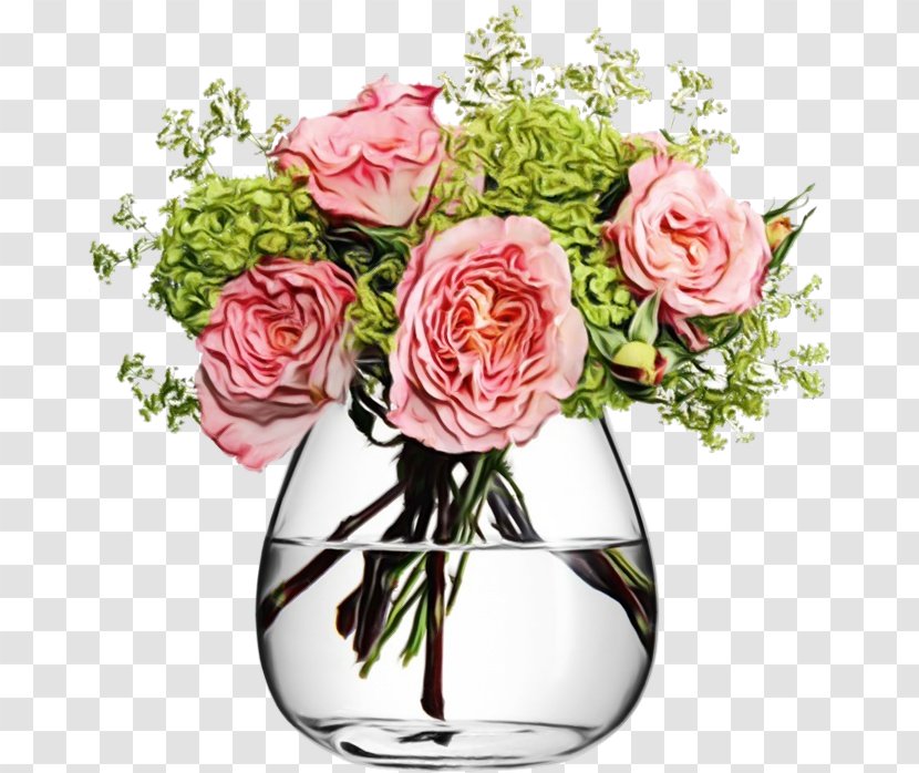 Garden Roses Vase Floral Design Flower Bouquet - Flowerpot Transparent PNG