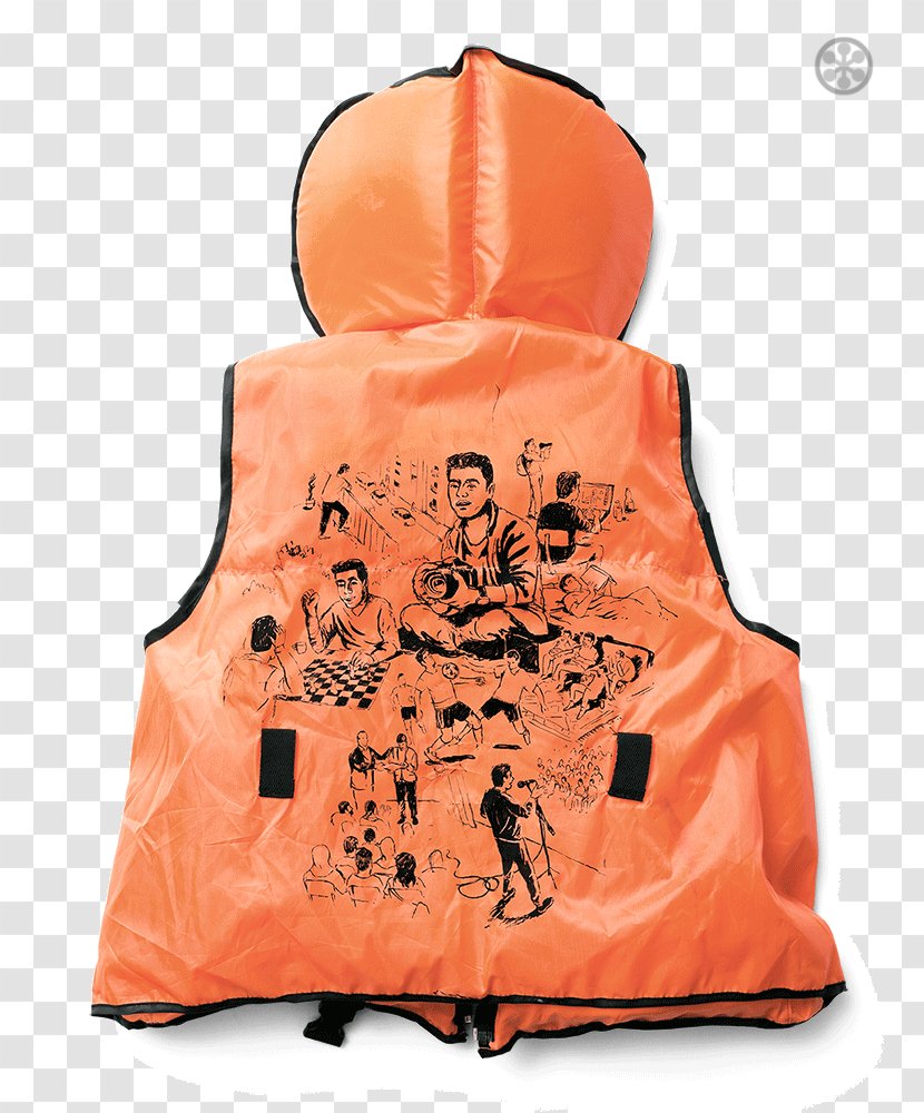 Life Jackets Refugee Gilets Drawing - Orange - Jacket Transparent PNG