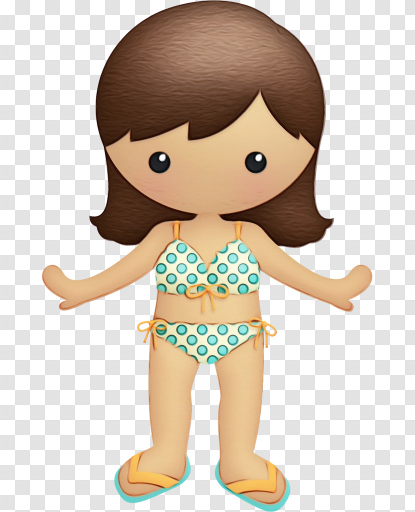 Cartoon Toy Doll Brown Hair Animation Transparent PNG