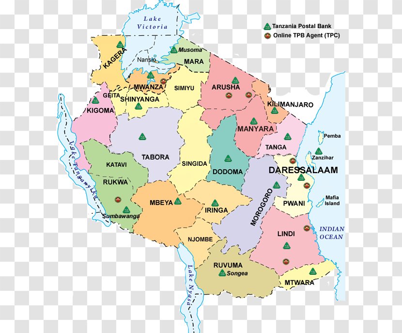 Tanzania Posts Corporation Communications Regulatory Authority Bank Mail Map Transparent PNG