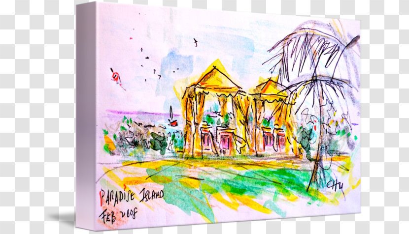 Watercolor Painting Amusement Park Art - Paradise Island Transparent PNG
