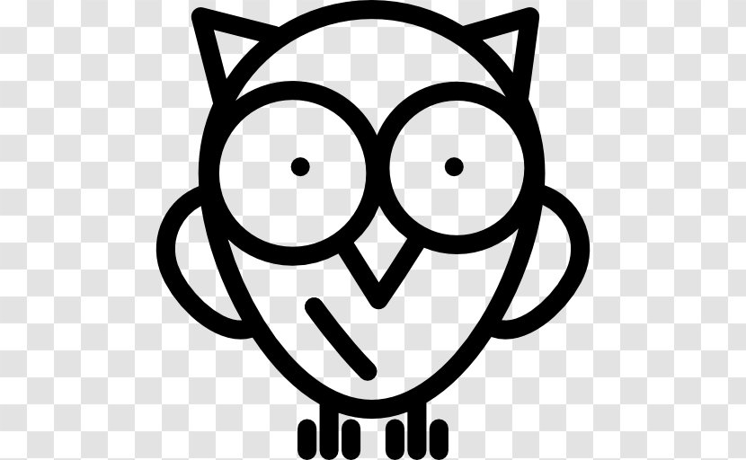 Owl - Black And White - Text Transparent PNG