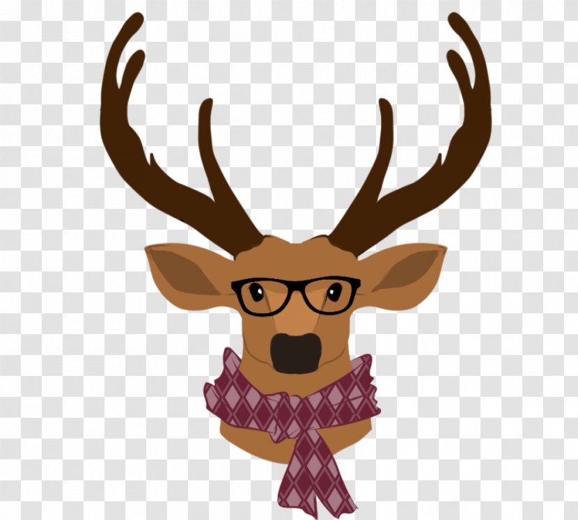 Reindeer T-shirt Hipster Top - Deer Head Transparent PNG