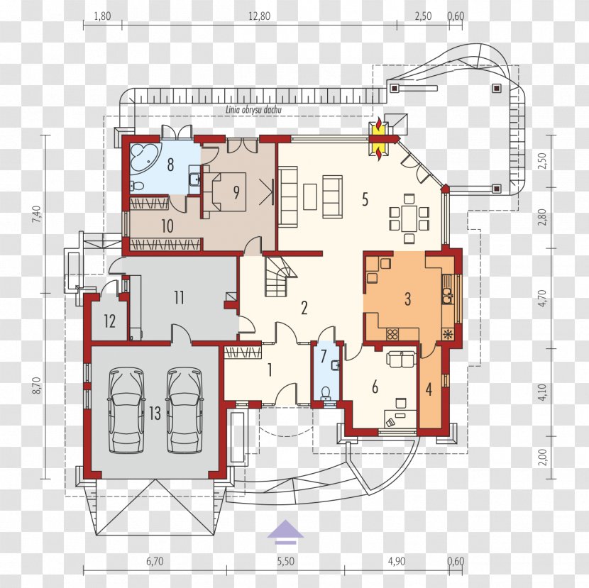 Floor Plan House Projekt Rzut Window - Residential Area Transparent PNG