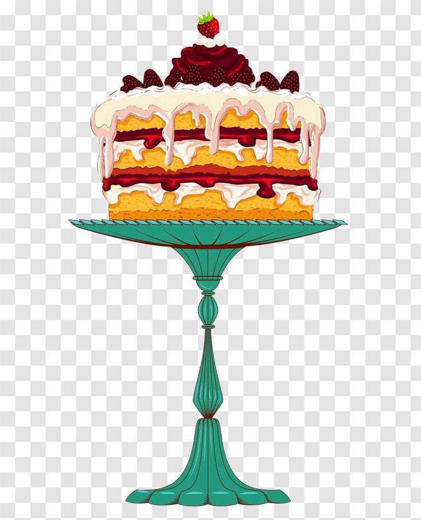 Ice Cream Cupcake Strawberry Cake Clip Art - Drawing - Three Transparent PNG