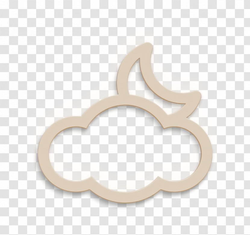 Cloud Icon Moon - Beige Transparent PNG