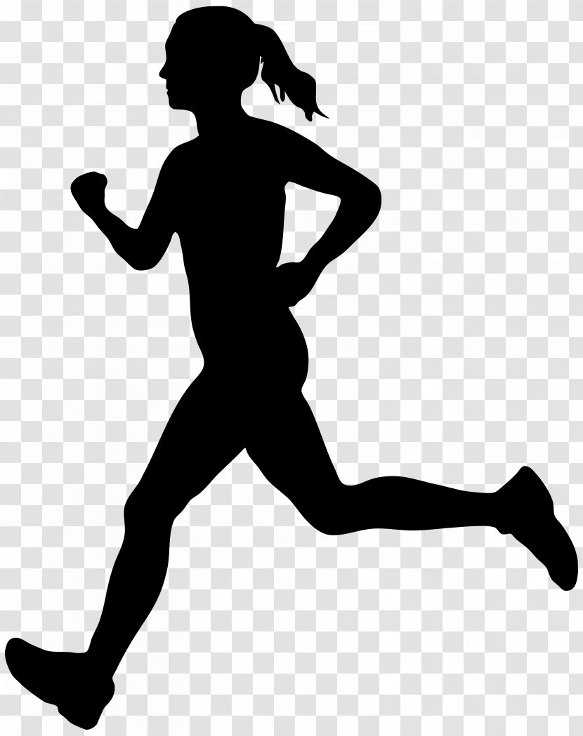 Running Silhouette - Woman Clip Art Image Transparent PNG