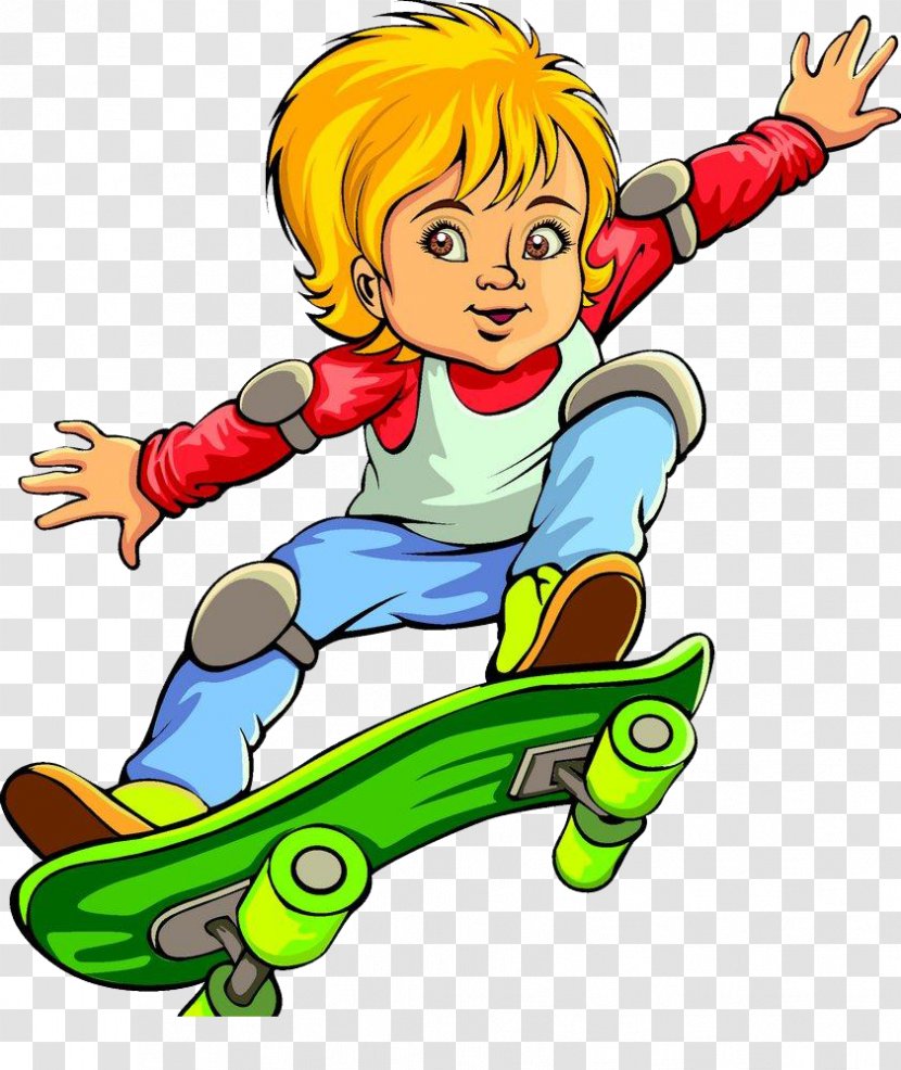Skateboard Sport Cartoon Illustration - Silhouette - Skateboarding Child Transparent PNG