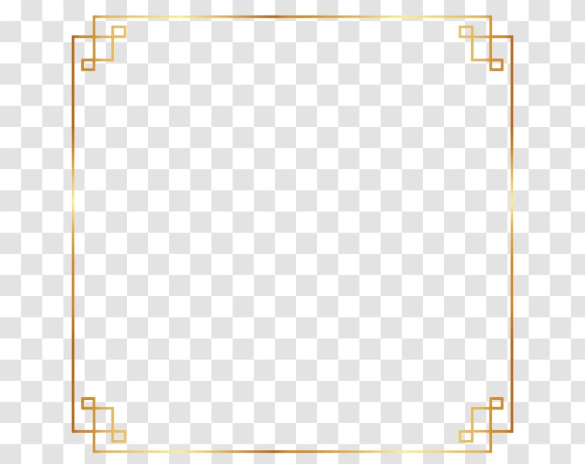 Gold Chinoiserie - Art - Golden Simple Frame Transparent PNG