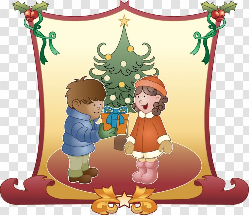 Christmas Decoration Ornament Tree - Cartoon - Giving Gifts. Transparent PNG