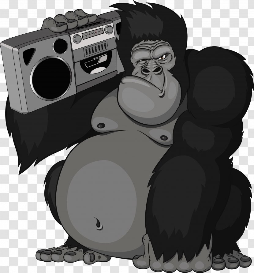 Gorilla Ape Clip Art Vector Graphics Illustration - Monkey Transparent PNG