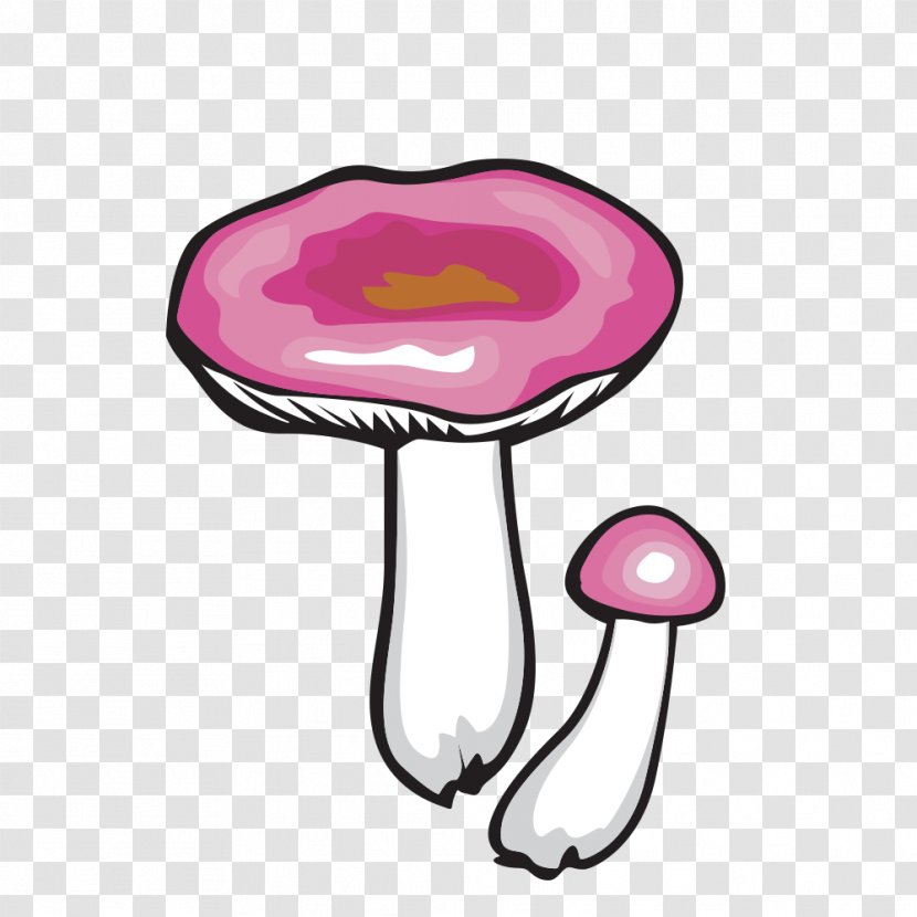 Mushroom Clip Art - Hand-painted Pink Mushrooms Transparent PNG