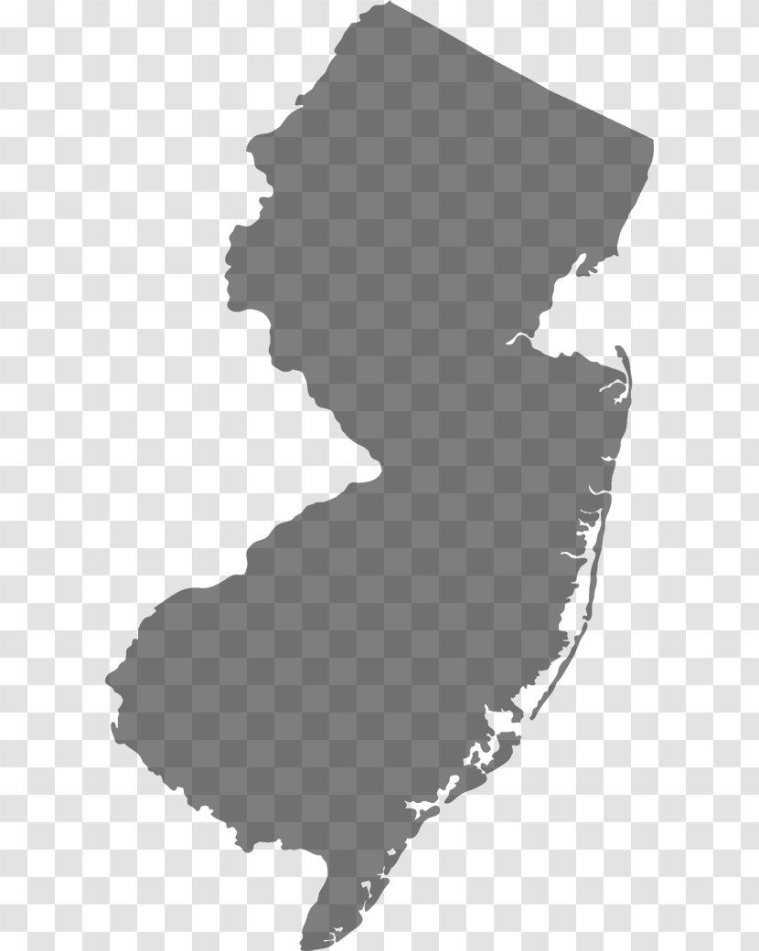 New Jersey Map North County School - Monochrome Transparent PNG