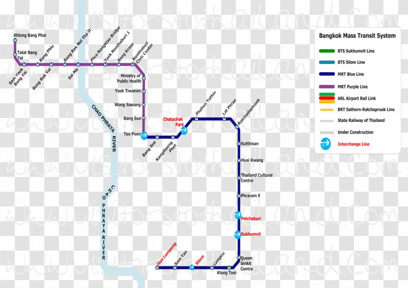 BTS Skytrain MRT Mass Rapid Transit Master Plan In Bangkok Metropolitan Region BRT - Koh Chang Thailand Map Transparent PNG