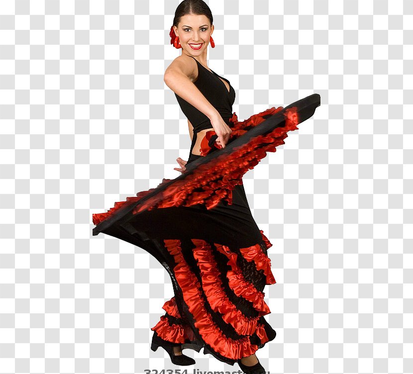 Flamenco Ballet Dancer Costume - Red Transparent PNG