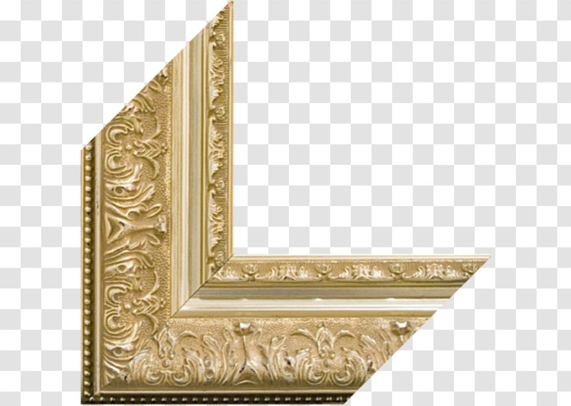 01504 Rectangle Brass Picture Frames - Gold - Angle Transparent PNG