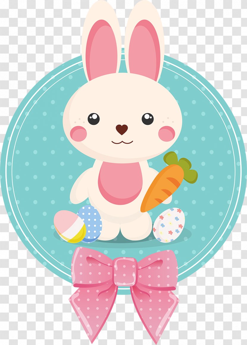 Easter Bunny Rabbit Paper Label Transparent PNG