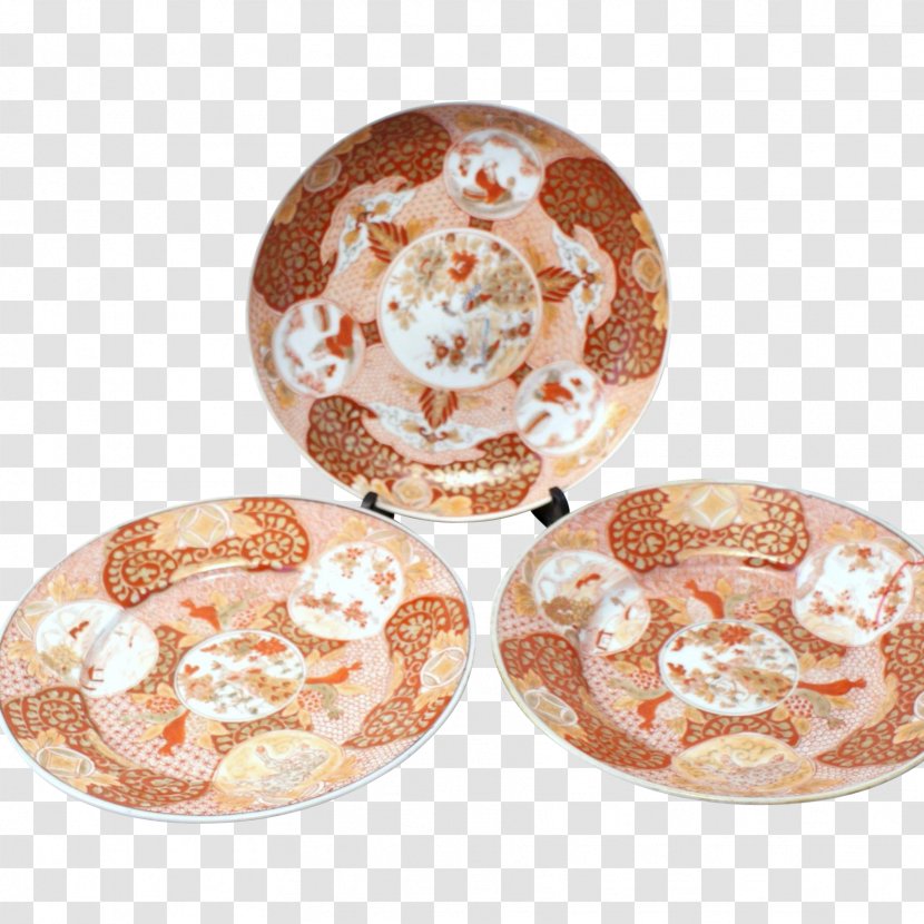 Plate Kutani Ware Porcelain Pottery Antique Transparent PNG
