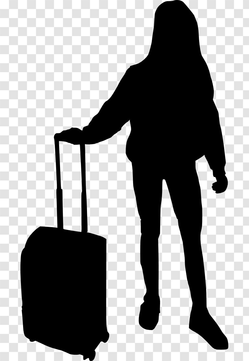 Suitcase Baggage Clip Art - Monochrome Photography - Silhouette People Transparent PNG