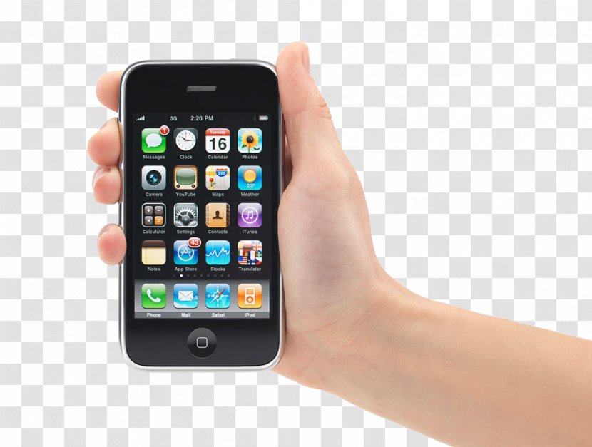 IPhone 3GS 4S 5 - Iphone 4s - Holding A Black Apple Phone Transparent PNG
