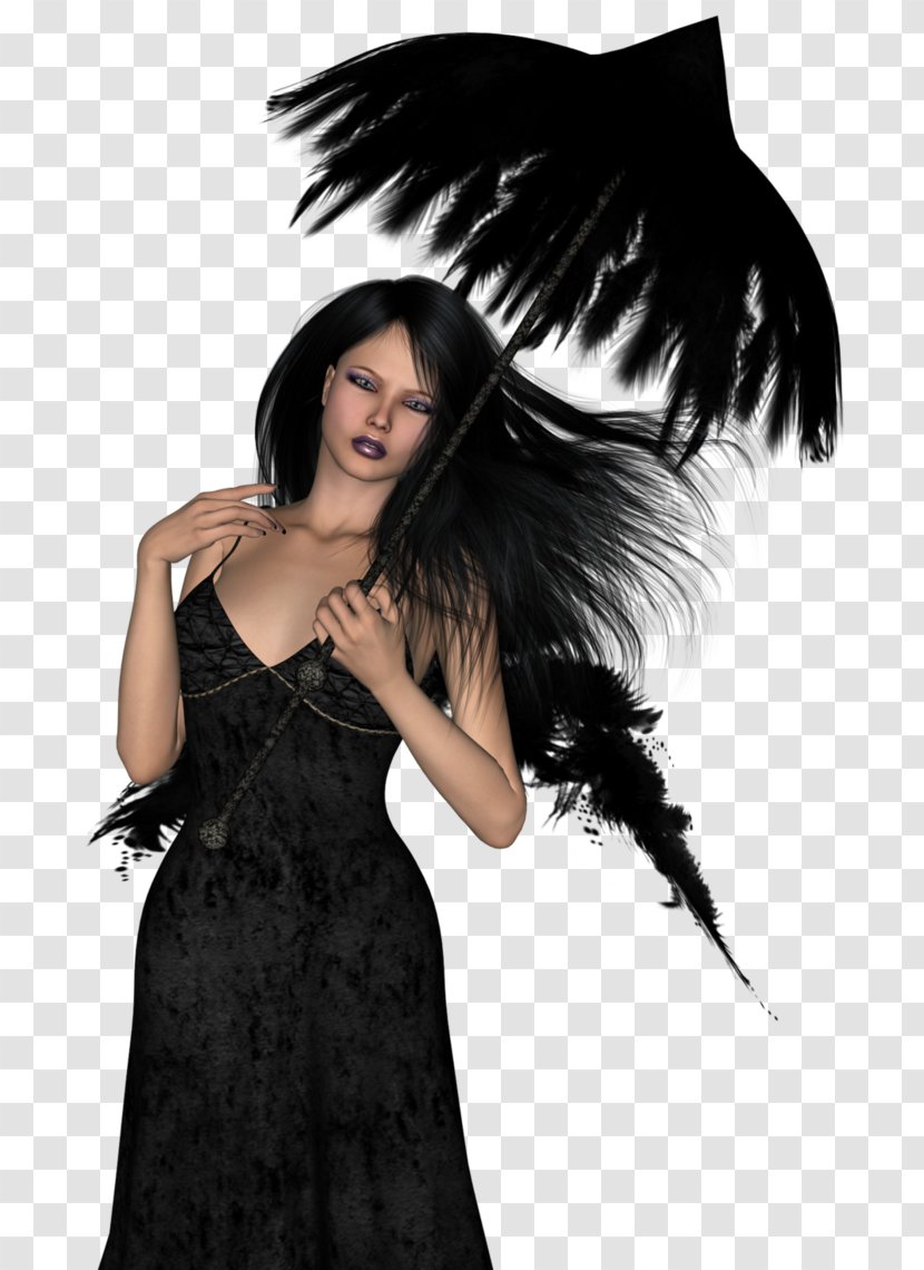 Digital Image Photography Black Hair Desktop Wallpaper - Silhouette - Dark Angel Transparent PNG
