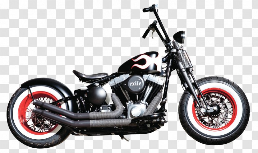 Harley-Davidson Motorcycle Softail Bobber Chopper - Harley Davidson - Black Bike Transparent PNG