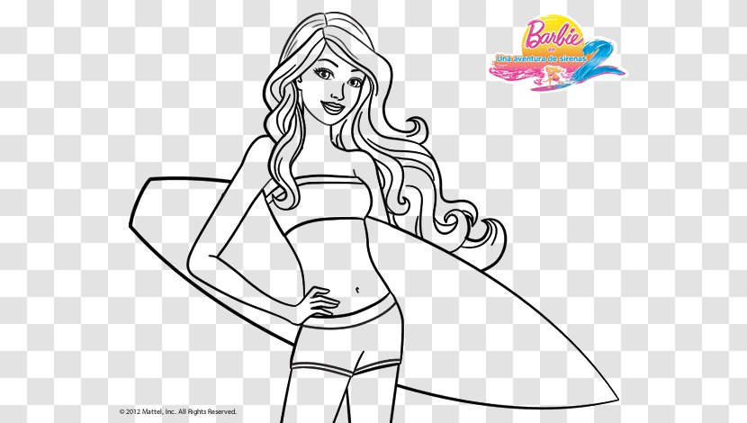 Barbie Doll Drawing Surfboard - Heart - Bite Transparent PNG