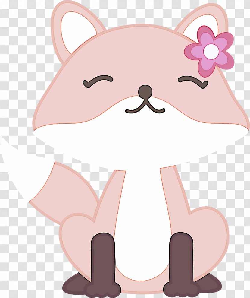 Cartoon Pink Nose Whiskers Snout - Tail Cat Transparent PNG