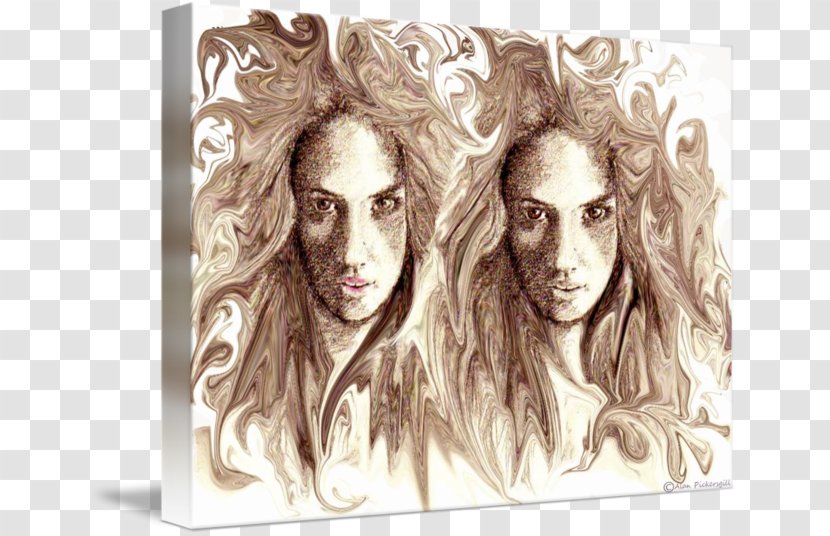 Portrait Picture Frames Sketch - Identical Twins Transparent PNG