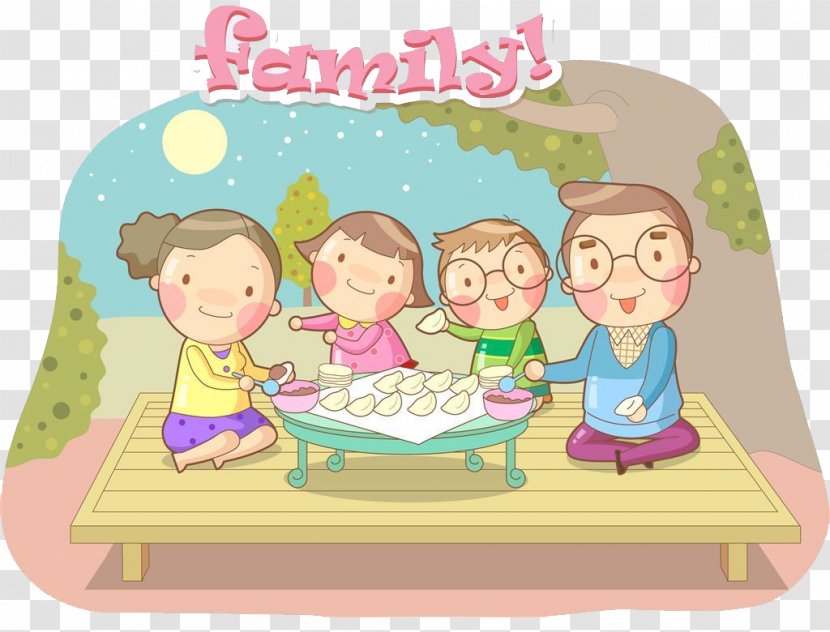 Dongzhi Dumpling Tangyuan Stuffing - Play - Creative Cartoon Family Dumplings Together Transparent PNG