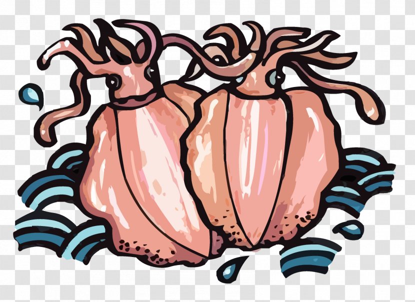 Squid As Food Cartoon - Sea Seafood Transparent PNG