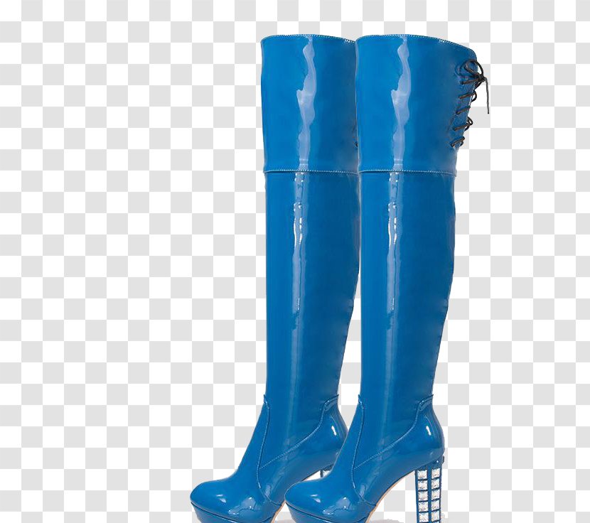Shoe High-heeled Footwear Riding Boot Blue - High Heels Transparent PNG