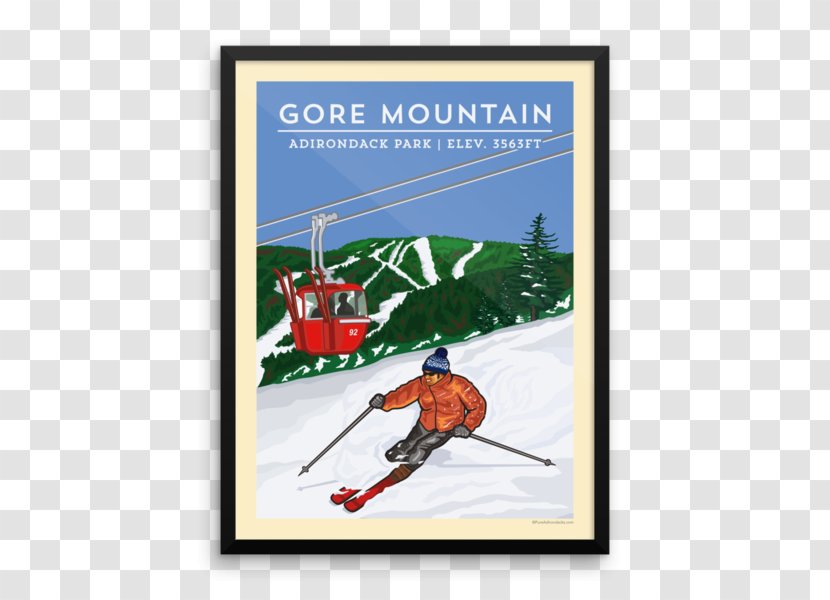Gore Mountain Whiteface Adirondack High Peaks Poster - Ski Resort Transparent PNG