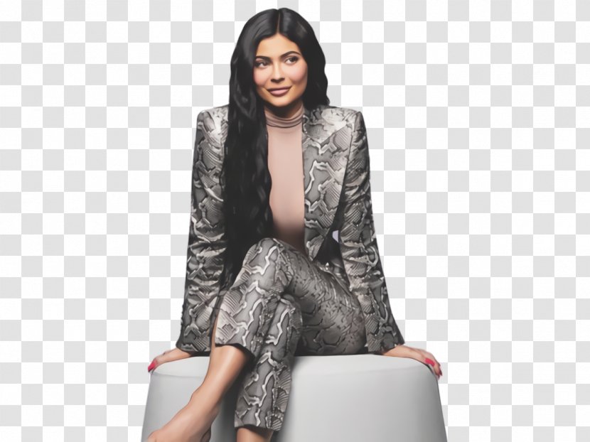 Kylie Cosmetics Reality Television Fashion Image Model - Sitting - Coat Transparent PNG
