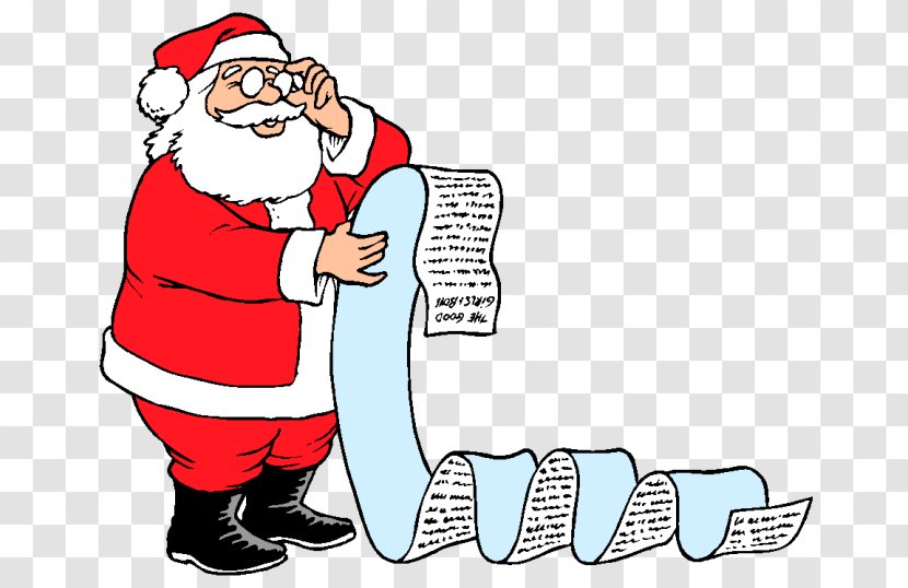 Santa Claus Christmas Wish List Clip Art Transparent PNG