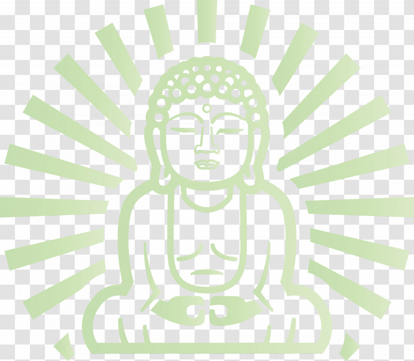 Green White Head Line Line Art Transparent PNG