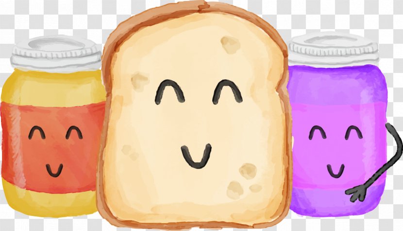 Toast Friendship Day Happiness Love - Smile - Vector Painted Bread With Jam 2 Transparent PNG