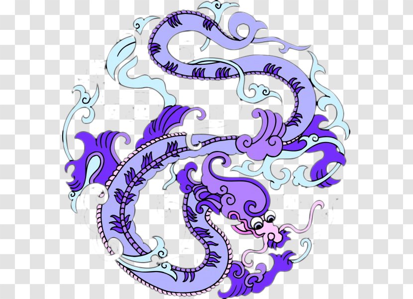 Tattoo Chinese Characters Dragon - Purple - Pattern Transparent PNG
