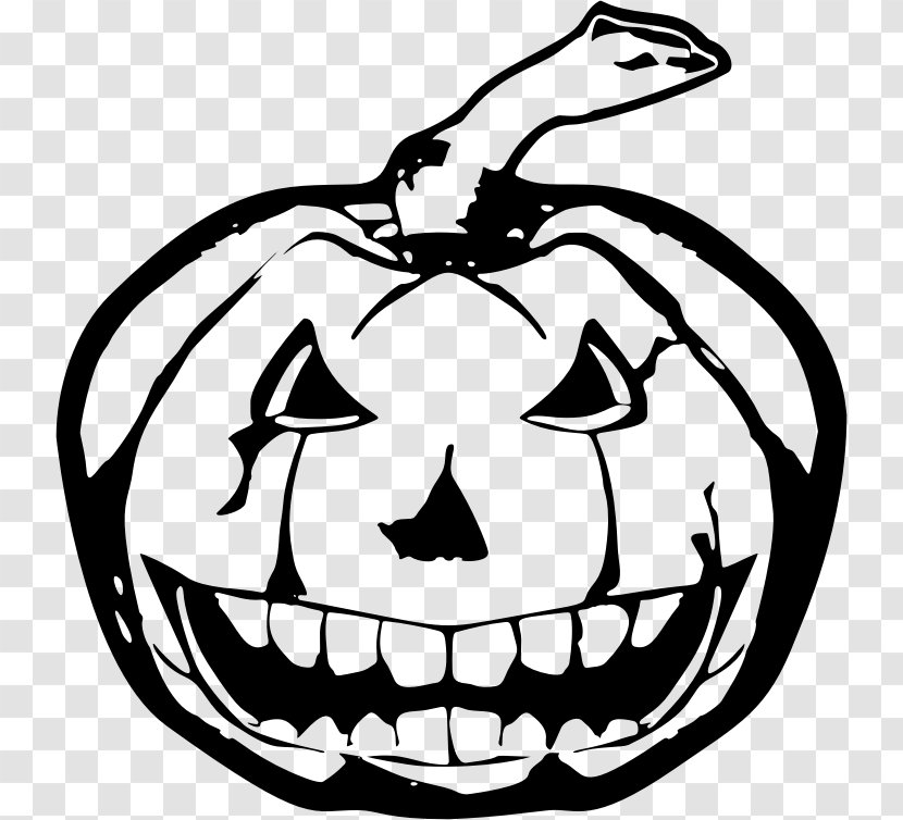 Jack-o'-lantern Halloween Pumpkin Clip Art - Black And White - Jack Transparent PNG