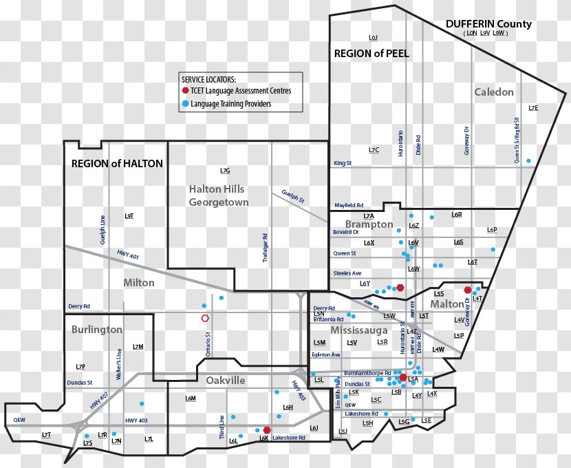 Dufferin-Peel Catholic District School Board Dufferin County Milton Map Postal Code - Peel Transparent PNG