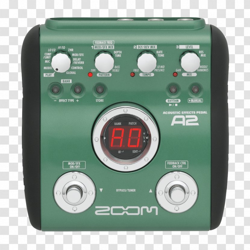 Effects Processors & Pedals Zoom Corporation Acoustic Guitar Electric Distortion - Cartoon Transparent PNG