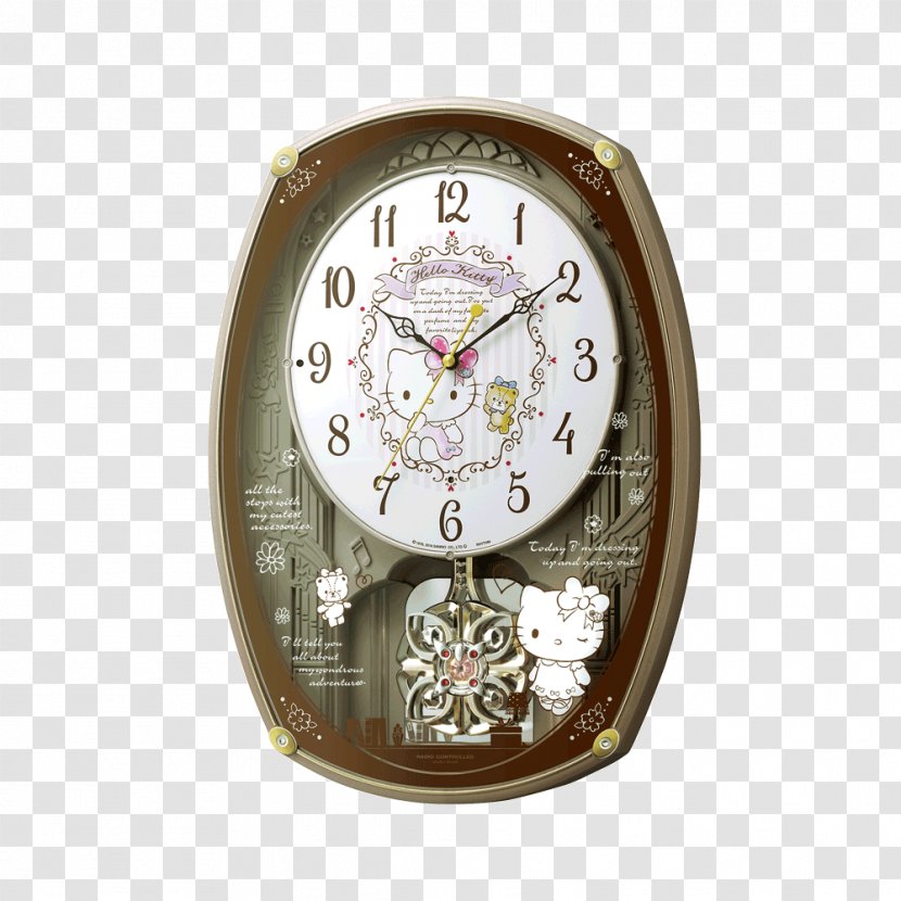Hello Kitty 掛時計 Quartz Clock Rhythm Watch - Wall Transparent PNG